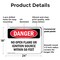 Signmission No Open Flame Or Ignition Source Within 50 Feet Danger Sign, Plastic, 24in W x 18in L, 2PK OS-2PACK-DS-P-1824-L-2361 - alternate 2